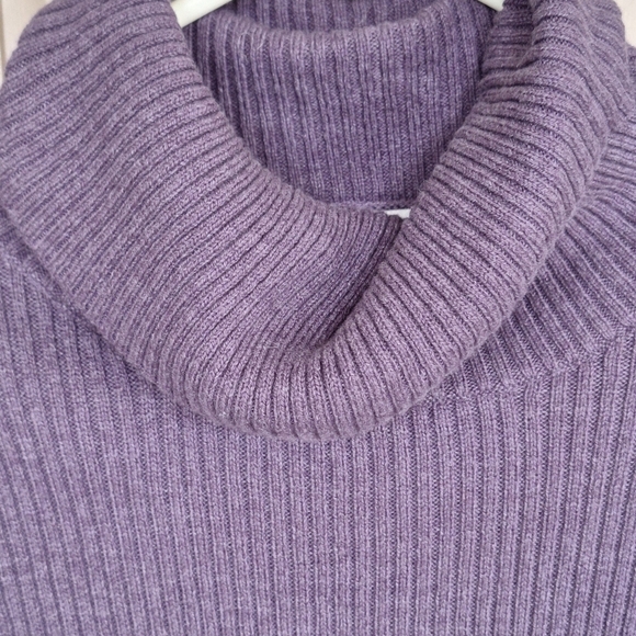 Tweeds Turtle Neck Sweater SzL Purple Long Sleeve Cotton Blend New With Tags - Picture 2 of 10